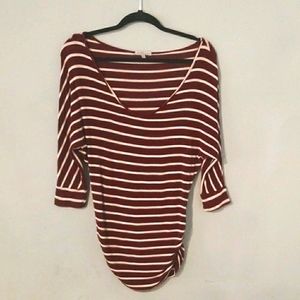 Chatlotte russe striped top 3/4 sleeves